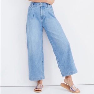NWT Madewell Pleated Wide Leg Jeans